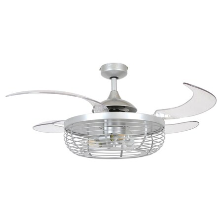 Rayo Carbondale 48-inch Gray Silver and Clear Ceiling Fan with Light RA2771570